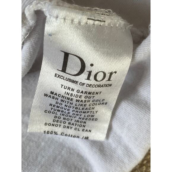 DIOR logo  White T Shirt Cotton M - Picture 4 of 6
